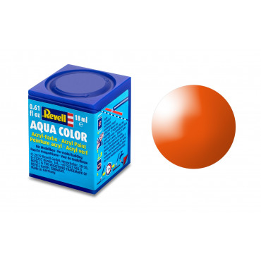 TINTA ACRÍLICA AQUA COLOR SOLÚVEL EM ÁGUA LARANJA BRILHANTE 18ML 30 REVELL REV 36130